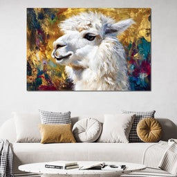 Golden Llama Portrait Glow - Neal Hackett - NicheCanvas