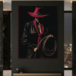 Midnight Cowgirl Red Hat - NicheCanvas