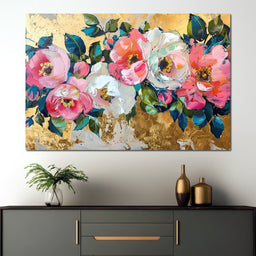 Golden Royal Flowers 08 - Wildrose Creations - NicheCanvas