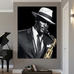 Midnight Jazz Saxophone Groove - NicheCanvas