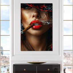 Sultry Smoke and Sable Tresses - NicheCanvas