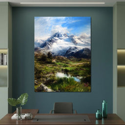 Majestic Alpine Snowbound Peak - NicheCanvas