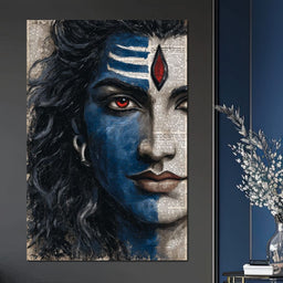 Shiva Gaze Ancient Script Face - NicheCanvas