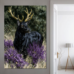 Black Deer Of Wild Fields - NicheCanvas