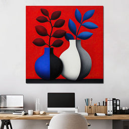 Vases in Crimson Rhythm - TooplesArt - NicheCanvas