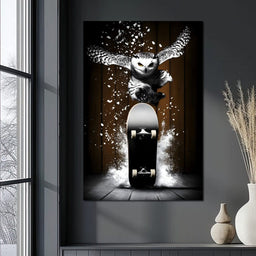 Nocturnal Skateboarding Dash - NicheCanvas