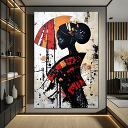 Silhouette Harmony in Amber Tones - NicheCanvas