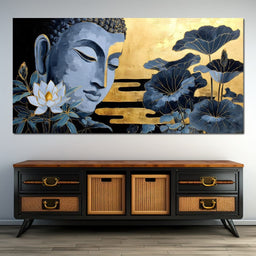 Golden Buddha Lotus Stillness - NicheCanvas
