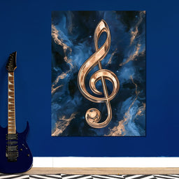 Gilded Melody Floating Through Dark Waters - NicheCanvas