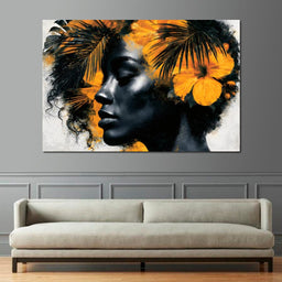 Golden Flora Crowned Spirit - NicheCanvas