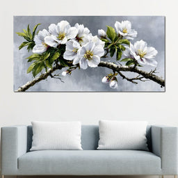 Soft Petals On Silver Morning - NicheCanvas