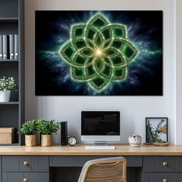 Celestial Emerald Knot Bloom - NicheCanvas