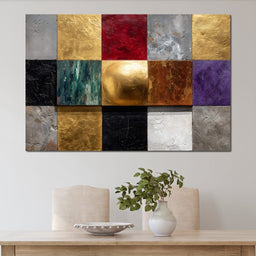 Gilded Mosaic Color Blocks - NicheCanvas
