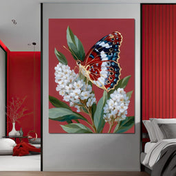 Radiant Papilio Over Floral Boughs - NicheCanvas
