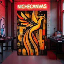 Phoenix in Golden Auras - NicheCanvas