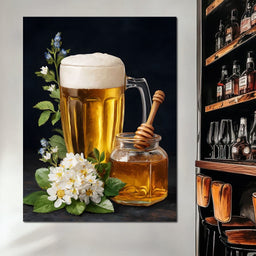 Golden Beer With Honey - NicheCanvas
