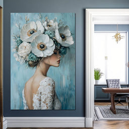 Petal Crowned Bridal Elegance - NicheCanvas