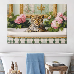 Leopard Luxe Floral Bathing - NicheCanvas
