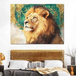 Courageous Lion King Portrait - NicheCanvas