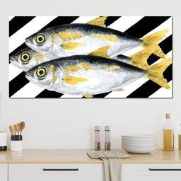 Triple Gilded Mackerel Parade - NicheCanvas