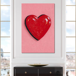 Glossy Red Heart Pop  - NicheCanvas