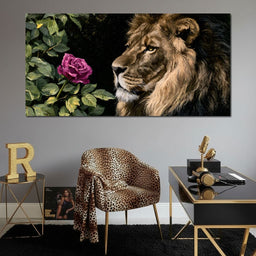 Gentle King Lion Finds Solitude - NicheCanvas