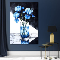 Iris Reflections in Glass - NicheCanvas