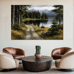 Alpine Lake Forest Pathway - NicheCanvas
