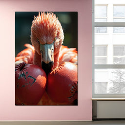 Flamingo Pugilist - NicheCanvas