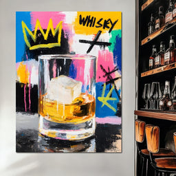 Whiskey Crown Pop Graffiti Scene - NicheCanvas