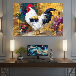 Regal Rooster Gold Radiance - Neal Hackett - NicheCanvas