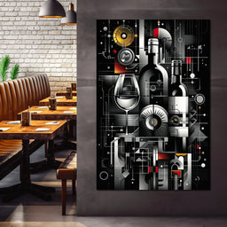 Mechanical Wine Mosaic - NicheCanvas