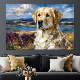 Golden Retriever Lakeside Watch - Neal Hackett - NicheCanvas