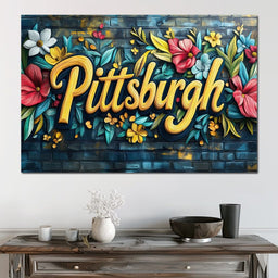 Floral Pittsburgh - NicheCanvas