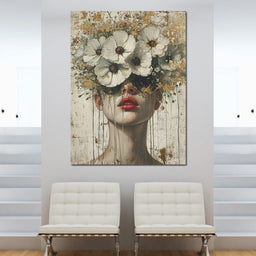 Golden Petal Masquerade - NicheCanvas