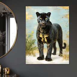 Golden Eye Panther Stately Stance - NicheCanvas