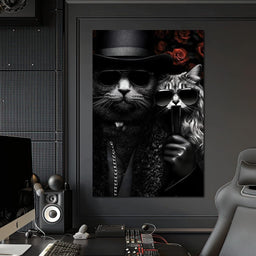 Feline Noir Elegance - NicheCanvas