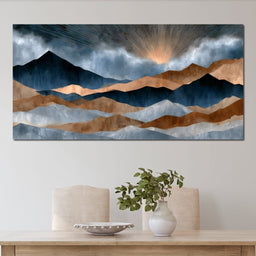 Gilded Peaks Beyond The Clouds - NicheCanvas