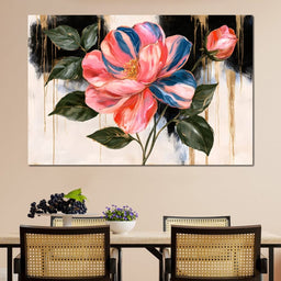 Golden Petals Unfolding Against Dark Shadows - NicheCanvas