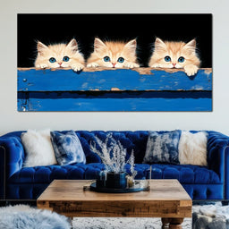 Curious Kitten Trio Peering Charm - NicheCanvas