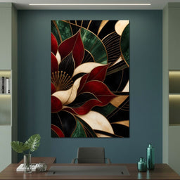 Gilded Petal Geometry - NicheCanvas