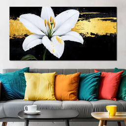 Golden Elegance Lily Blossom - NicheCanvas