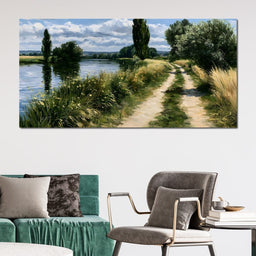 Walking Towards The Summer Riverbank - NicheCanvas