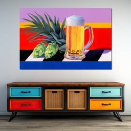 Hops and Lager Tropical Still - NicheCanvas