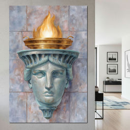 Liberty Torch Flame Portrait - NicheCanvas