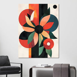 Abstract Floral Geometric Burst - NicheCanvas