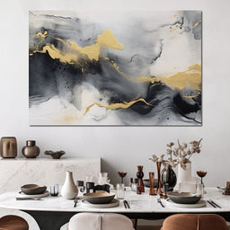 Golden Cascade Through Smoke - NicheCanvas