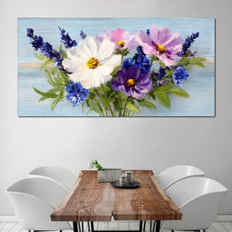 Oil Bouquet Pastel Meadow Flowers - NicheCanvas