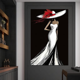 The White Dress -  Elegant Nocturne Silhouette - NicheCanvas