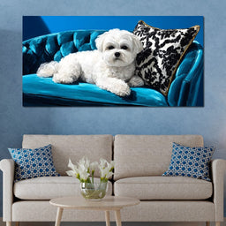 Plush Paws on Teal Dreams - NicheCanvas